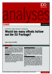 climate  n°02/09 november 2009 CLIMATE AND ENERGY PACKAGE