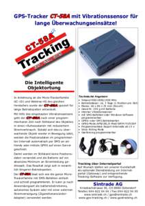 GPS-Tracker CT-58A mit Vibrationssensor für lange Überwachungseinsätze! T C