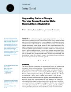 Supporting Culture Change: Working Toward Smarter State Nursing Home Regulation