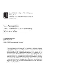 G.I. Average Joe  Journal of Articles in Support of the Null Hypothesis Vol. 4, No. 1 Copyright 2006 by Reysen Group[removed]www.jasnh.com