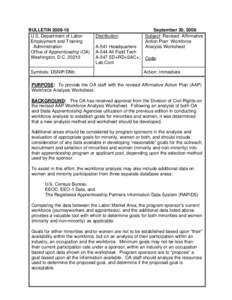 BULLETIN[removed]U.S. Department of Labor Employment and Training Administration Office of Apprenticeship (OA) Washington, D.C[removed]