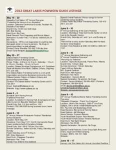 2012 Great lakes Powwow Guide Listings