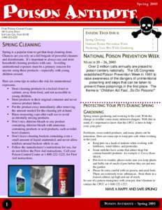 Chemistry / Matter / National Poison Prevention Week / Presidency of John F. Kennedy / Biology / American Association of Poison Control Centers / Mulch / Poison control center / Molluscicide / Poison / Bleach / Chlorine