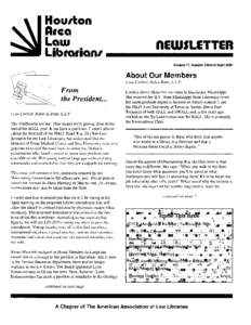 Hou1ton Arca Law Librarian1  nEWSLETTER