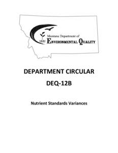 Department Circular DEQ-12B - Nutrient Standards Variances