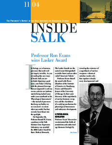 11 04 THE PRESIDENT’S REPORT OF THE  SALK INSTITUTE