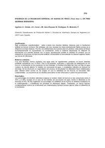 (PO) EFICIENCIA DE LA INCUBACIÓN ARTIFICIAL DE HUEVOS DE TENCA (Tinca tinca L.) EN TRES SISTEMAS DIFERENTES Aguilera, A.; Celada, J.D.; Carral, J.M.; Sáez-Royuela, M.; Rodríguez, R.; Melendre, P. Dirección: Departame