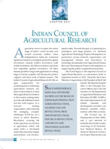 CHAPTER XXVI  INDIAN COUNCIL OF AGRICULTURAL RESEARCH  A