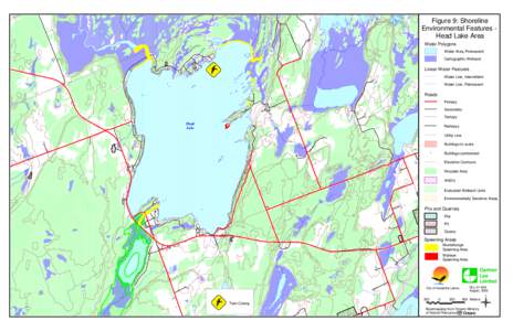 Figure 9: Shoreline Environmental Features Head Lake Area %% % %