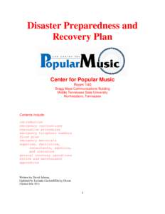 Emergency management / Disaster preparedness / Humanitarian aid / Occupational safety and health / Emergency procedure / Business continuity planning / Disaster recovery / Fire alarm system / Emergency / Management / Public safety / Safety