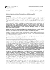 Summary report on the Asian Financial Forum[removed]January 2009