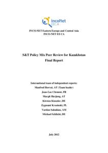 S&TI Policy Mix Peer Review. Country Report Kazakhstan