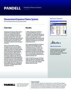 Pandell Software Solution case study Government Expense Claims System  Application Screenshot