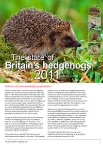 The state of  Britain’s hedgehogs 2011