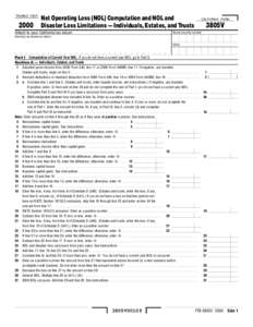 TAXABLE YEAR[removed]Net Operating Loss (NOL) Computation and NOL and Disaster Loss Limitations — Individuals, Estates, and Trusts