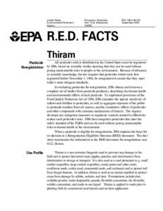 US EPA: Pesticides - RED Facts Thiram