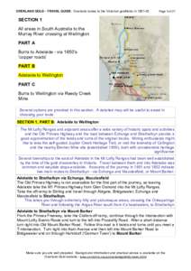 OVERLAND GOLD - TRAVEL GUIDE: Overland routes to the Victorian goldfields in[removed]Page 3 of 21 SECTION 1 All areas in South Australia to the