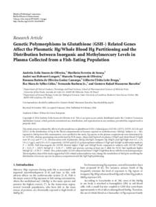 Genetic Polymorphisms in Glutathione (GSH-) Related Genes Affect the Plasmatic Hg/Whole Blood Hg Partitioning and the Distribution between Inorganic and Methylmercury Levels in Plasma Collected from a Fish-Eating Populat