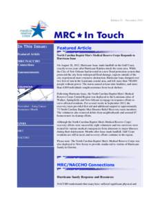 Edition 52—November[removed]In This Issue: Featured Article MRC/NACCHO Connections