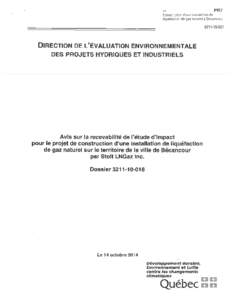 PR7 Construction d’une installation de liquéfaction de gaz naturel à Bécancour[removed]