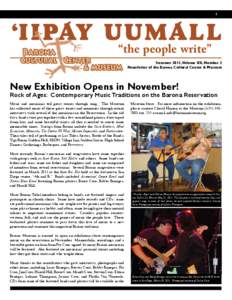 1  “the people write” Summer 2011,Volume XII, Number 2 Newsletter of the Barona Cultural Center & Museum