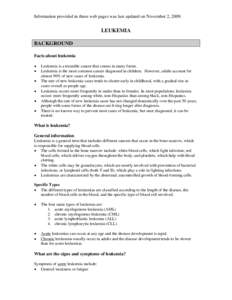 Lymphocytic leukemia / Acute leukemia / Childhood leukemia / Acute myeloid leukemia / Acute lymphoblastic leukemia / Leukemia / B-cell chronic lymphocytic leukemia / Chronic myelogenous leukemia / Philadelphia chromosome / Oncology / Medicine / Myeloid leukemia