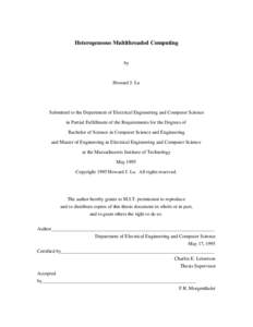 Heterogeneous Multithreaded Computing  by Howard J. Lu