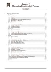 Chapter 7 Managing Limiting Soil Factors CONTENTS 7