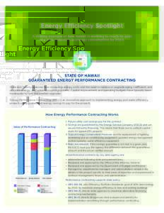 Energy Eﬃciency Spotlight A shining example of how Hawaii is working to reach its goal of a 30% reduction in Green energy consumption by 2030.