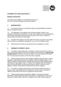 United Kingdom labour law / Human development / Human behavior / Divorce / Marriage / Parental leave / Paternity and Adoption Leave Regulations / Paternity / Adoption / Parenting / Family law / Family