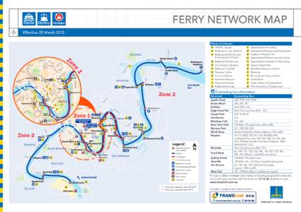 FERRY NETWORK MAP Effective 25 March 2015 Places of interest Rd ree