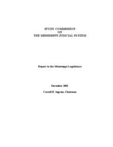 STUDY COMMISSION  ON THE MISSISSIPPI JUDICIAL SYSTEM