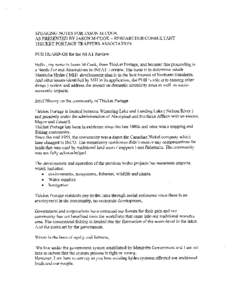 SPEAKING NOTES FOR JASON M COOK AS PRESENTED BY JASON M COOK RESEARCHER/CONSULTANT THICKET PORTAGE TRAPPERS ASSOCIATION —  PUB HEARINGS for the NFAT Review