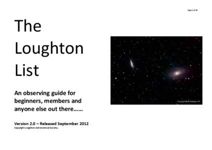Page 1 of 99  The Loughton List An observing guide for