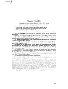 Chapter CLXIX. GENERAL ELECTION CASES, 1917 TO[removed]Cases in the second session of the Sixty-fifth Congress. Sections 144, [removed]Cases in the third session of the Sixty-fifth Congress. Sections 146–[removed]Cases 