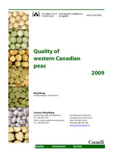 Quality of western Canadian peas