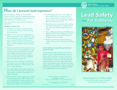 State of Illinois Illinois Department of Public Health How do I prevent lead exposure? Lead poisoning is 100 percent preventable. Proper ventilation, good housekeeping practices