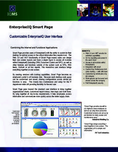 EnterpriseIQ Smart Page Customizable EnterpriseIQ User Interface Combining the Internet and Functional Applications Smart Page provides users of EnterpriseIQ with the ability to customize their desktop for optimal access