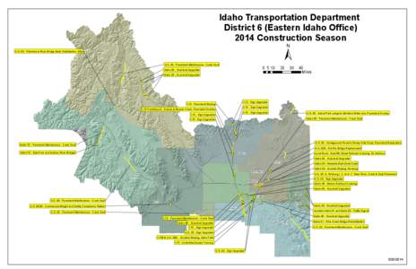 Idaho Transportation Department District 6 (Eastern Idaho Office[removed]Construction Season U.S[removed]Pahsimeroi River Bridge Bank Stabilization, Ellis  U.S[removed]Pavement Maintenance - Crack Seal