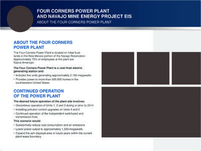 Four Corners Power Plant and Navajo Mine Energy Project EIS