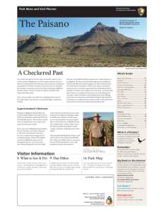 Park News and Visit Planner  National Park Service U.S. Department of the Interior  The Paisano