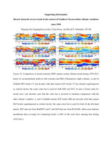 Supporting Information Recent Antarctic sea ice trends in the context of Southern Ocean surface climate variations since 1950 Tingting Fan ([removed]), Clara Deser, and David P. Schneider, NCAR  Figure S1. Compar