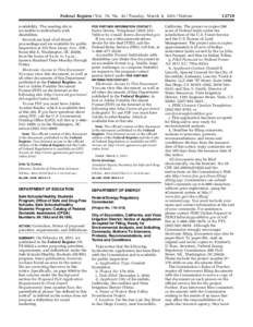 Safe Schools/Healthy Students Program; Office of Safe and Drug-Free Schools; Safe Schools/Healthy Students Program; CFDA Numbers 84.184J and 84.184L; Correction; Notice of proposed priorities, requirements, and definitio