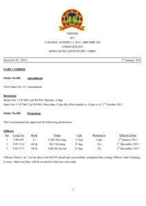 Microsoft Word - Comdt Orders 1 January 2014.doc