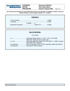 STANDARD REPAIR PROCEDURE Aluminum BethGon Side Sheet Splice