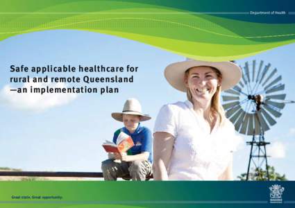 Safe applicable healthcare for rural and remote Queensland implementation plan | Department of Health