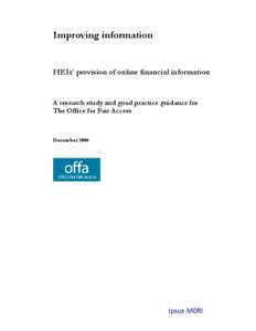 OFFA Ipsos MORI good practice guidance