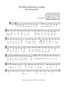 Gregorian Chant: Victimae paschali laudes (Missale Romanum, 1570)