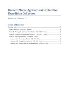 Dorsett-Morse Oriental Agricultural Exploration Expedition Collection
