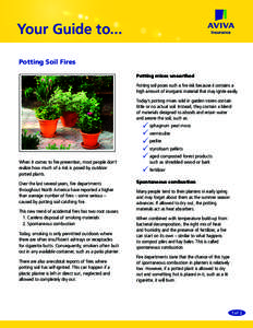 Your Guide to... Potting Soil Fires Potting mixes unearthed Potting soil poses such a fire risk because it contains a high amount of inorganic material that may ignite easily. Today’s potting mixes sold in garden store